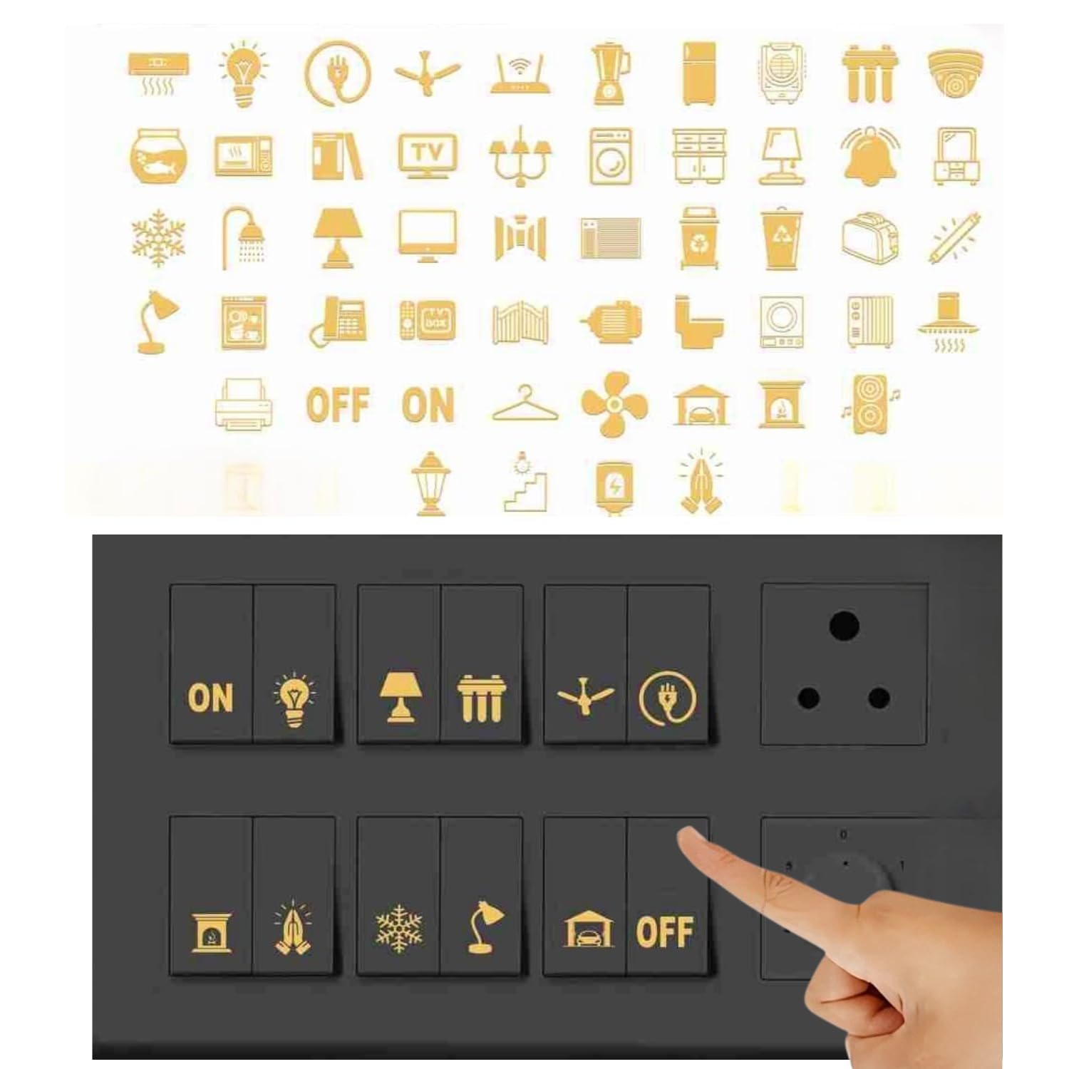 Gold Switch Stickers