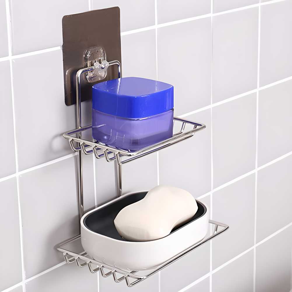 Soap Dish Holder-Double Layered  Stainless Steel
